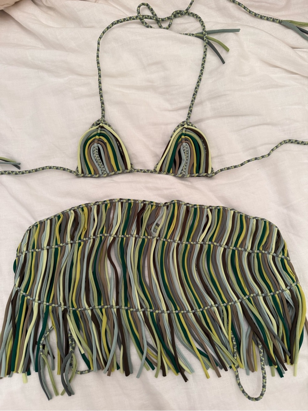ANDI BAGUS Green Avelyn Bikini & Fringe Wrap Skirt - Picture 4 of 10